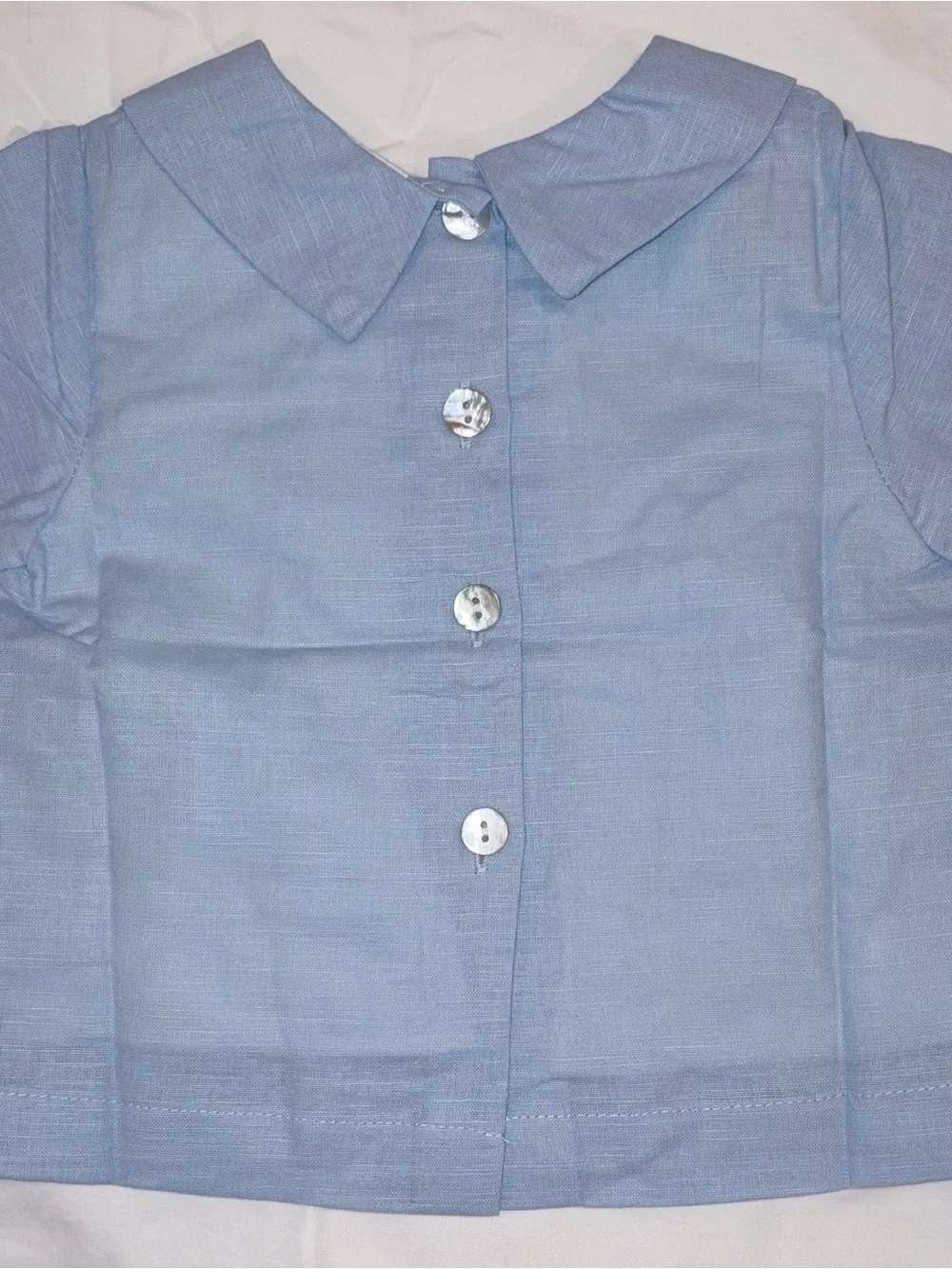 The Oaks Apparel Co Joseph Blue Linen Short Set fully lined sz 18 months NWT